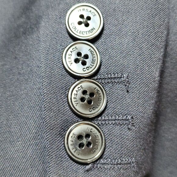 Authenticated Versace Collection Mens Wool Blazer Jacket Black 2-Button Size 40 - Picture 4 of 16